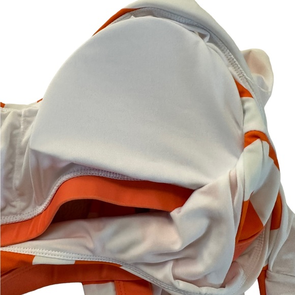 NWOT Women’s White Orange Stripes Two Piece Bathing Suit Size XL - Picture 13 of 17